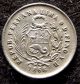 1866 Peru 1 Dinero Silver Coin -,  Fine Details,  Km 190 (847) South America photo 1