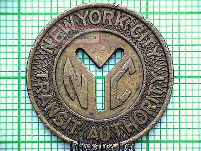 York City Transport Authority Transit Token Nyc Cut Out Y,  Good For One Fare Exonumia photo