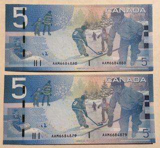 2006 Canada 1x One Bill 5 Dollars Banknote,  - Unc Aam668 - 4879 Or 4880 photo