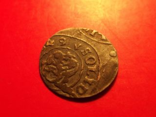 Sweden Livonia 1649 Queen Christina Schilling Solidus Medieval Silver Coin Ae photo