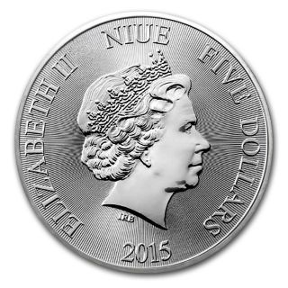 Hawksbill Turtle: 2015 2oz $5 Niue Silver Bullion Coin photo