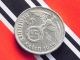 German Coin 5 Mark Reichsmark 1936 F Swastika Hindenburg 90 Silver 3rd Nazi Ww2 Germany photo 2