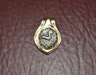 Ancient Greek Bronze Horse Coin Aber Levine Maroneia Thrace 400bc 14k Gold photo