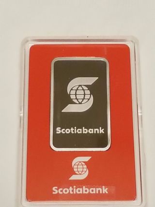 1 Oz Platinum Bar - Scotiabank Valcambi Suisse.  9995 Fine (in Assay) photo