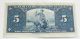 1937 Canada Banknote $5 Dollars Bank Of Canada Au Bc - 23b M/c1948923 Canada photo 1