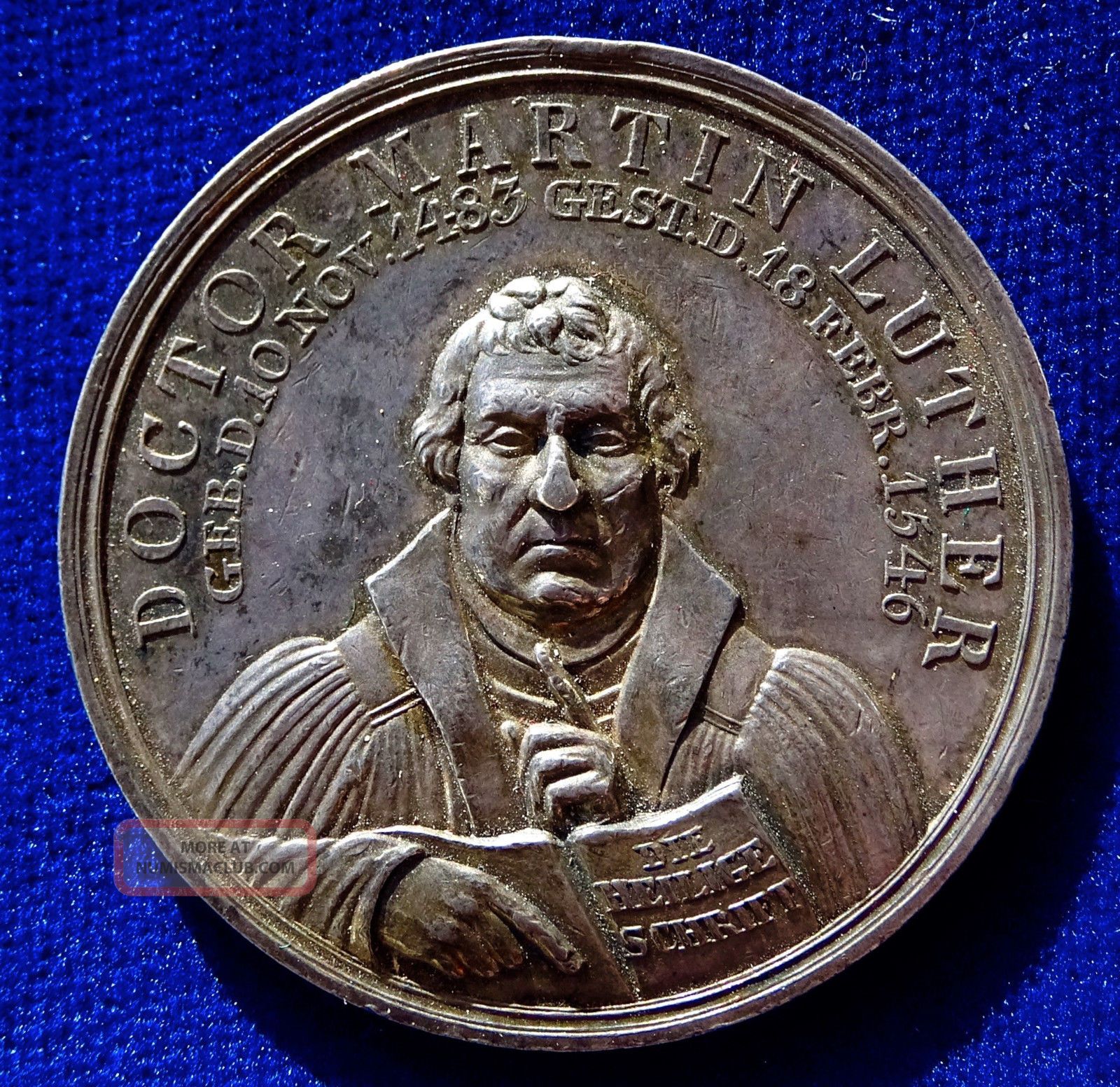 Prussia,  Reformation Tri - Centennial Silver Medal 1817,  Martin Luther By Loos. Exonumia photo