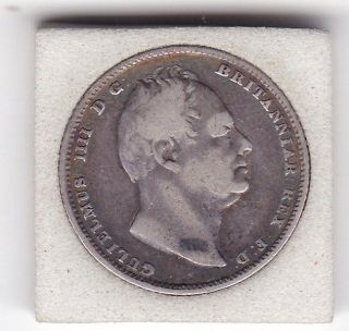 1834 King William Iv Sixpence (6d) Sterling Silver British Coin photo
