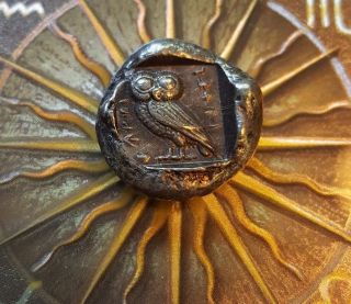 100 Bc Ancient Greek Roman Owl Coin Token Didrachma Possibly Egypt Restrike Rare photo