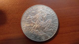 1975 Austria 100 Schilling Silver Coin 50th Anniversary - Schilling photo