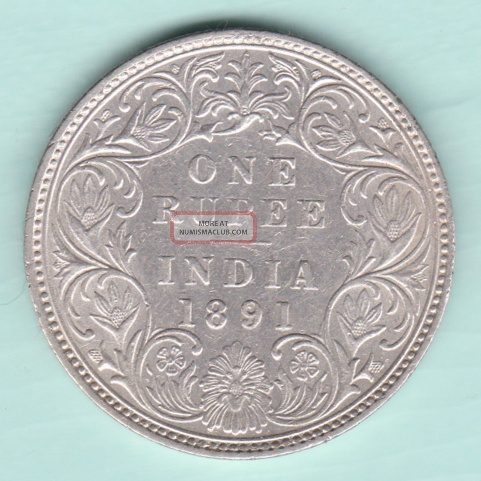 British India - 1891 - Victoria Empress - One Rupee - Rare Coin British photo