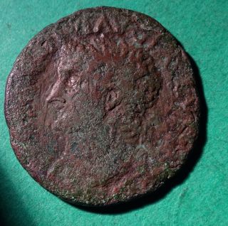 Tater Roman Imperial Ae As Coin Of Tiberius Rudder On Globe photo