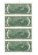 1976 Uncut Sheet Of 4 Crisp Usa 2 Dollars Uncirculated $2 Legal Money Gift Bills Paper Money: World photo 1