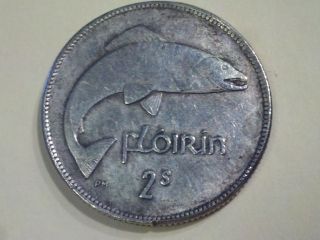 Rare 1943 Ireland Florin Wwii Era 2 Shillings Coin Nicer Circulated photo