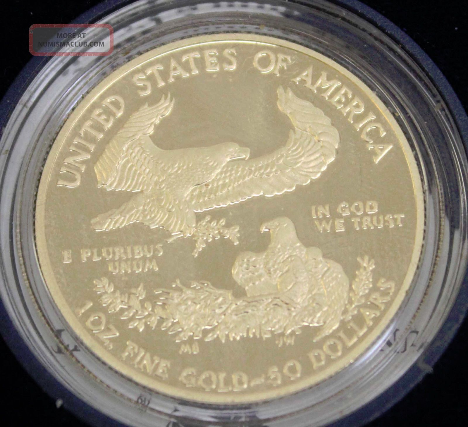 2012 W Us American Eagle One Ounce 50 Dollar Gold Proof Coin Wcoa