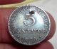 1896 (puerto Rico) Pgv (silver) 5 Centavos - - - - Very Scarce - - - One Year - - - - - North & Central America photo 1
