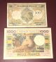 French Somaliland Djibouti Afars & Issas 500 & 1000 Francs Pick 27 & 28 Rare Europe photo 1