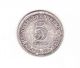British Malaya King George Vi 5 Cents Silver Coin.  1945 Malaysia photo 1