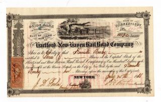 1866 Hartford And Haven Railroad Company Stock Certificate photo
