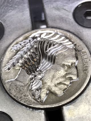 Hobo Nickel Coin Art Detailed Warrior Brave 90 photo