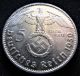 Xrare 1939d 5 Mark German Big 90 Silver Nazi Swastika Germany 3rd Reich Ww Coin Third Reich (1933-45) photo 2