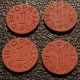Four Vintage Ww2 Meats And Fats Tax Token,  Opa,  Red Point Yc And Xc Exonumia photo 1
