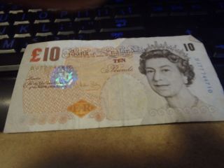 1990 Bank Of England Ten Pound Circulated Note £`10 Dj 77 744710 - Charles Darwin photo