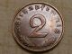 1937 Copper Wwii Nazi Hitler Germany 3rd Reich Munich 2 Reichspfennig War Coin Germany photo 2