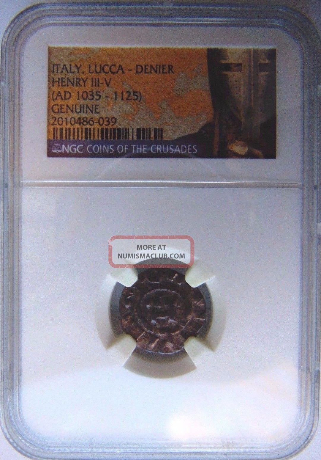 King Henry 1035 - 1125 Ad Ngc Medieval Lucca Denier Knight Templar Crusades Money Coins: Medieval photo