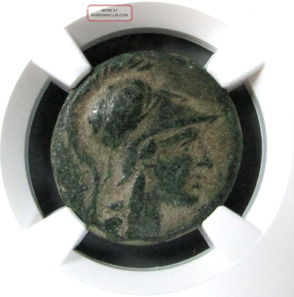 C.  200 - 133 Bc Ancient Mysia,  Pergamum Ae 20 Helmeted Athena Coin Ngc Very Fine Coins: Medieval photo