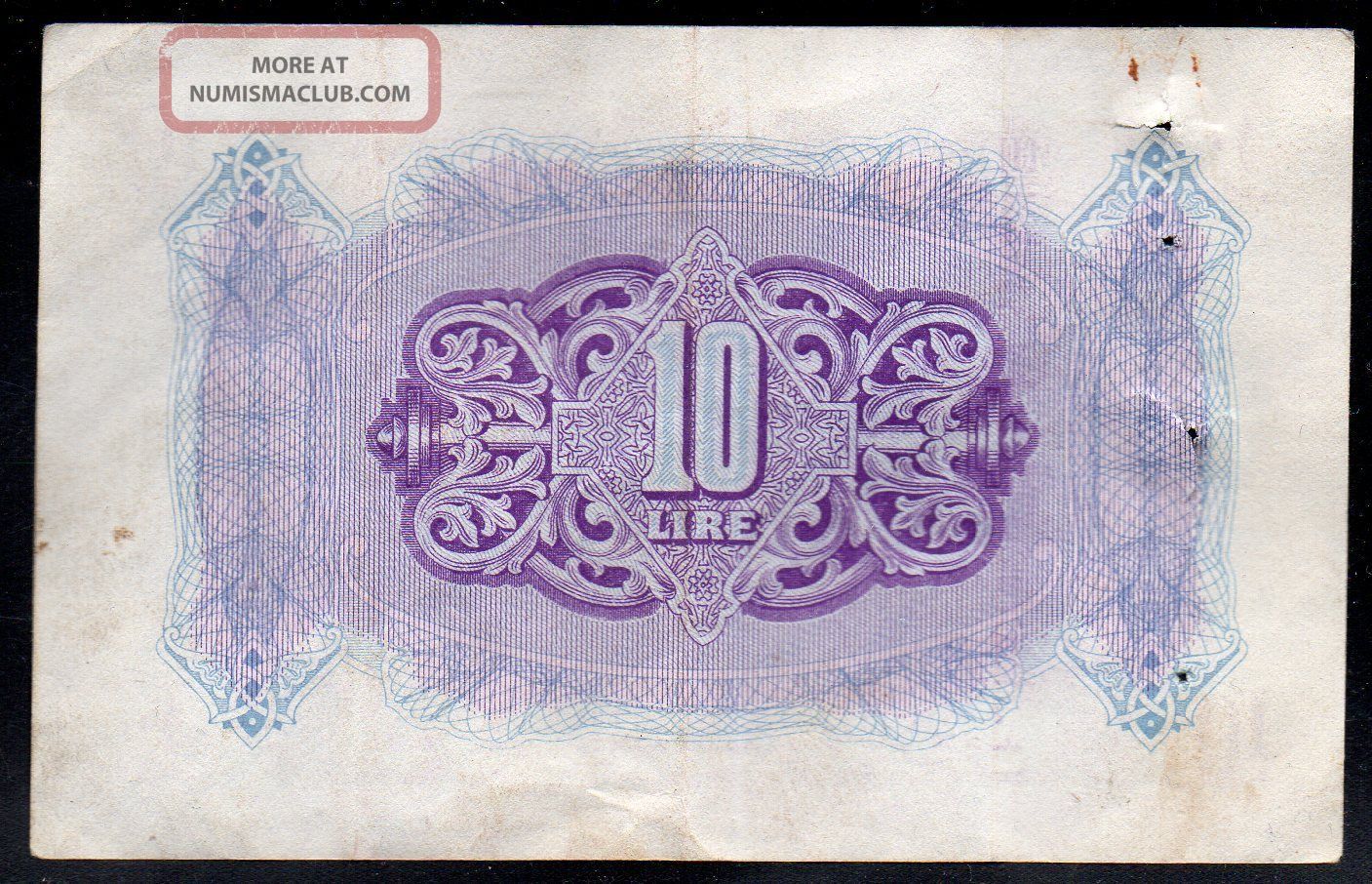 Libya Tripolitania - 10 Lire 1943,  British Military Authority,  P M4 Middle East photo