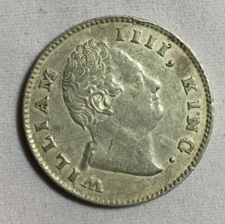 British India 1835 1/2 Rupee Silver Coin Scarce photo