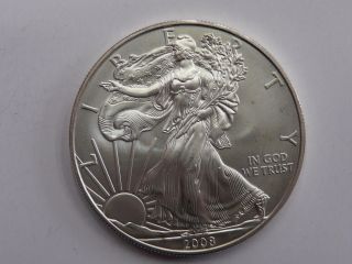 2008 American Eagle Walking Liberty 1 Oz.  Fine Silver Dollar Bullion Coin Unc. photo