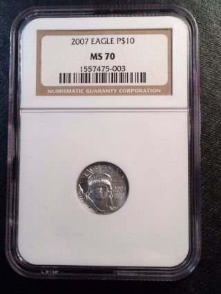 2007 $10 Platinum Eagle Ngc Ms70 photo