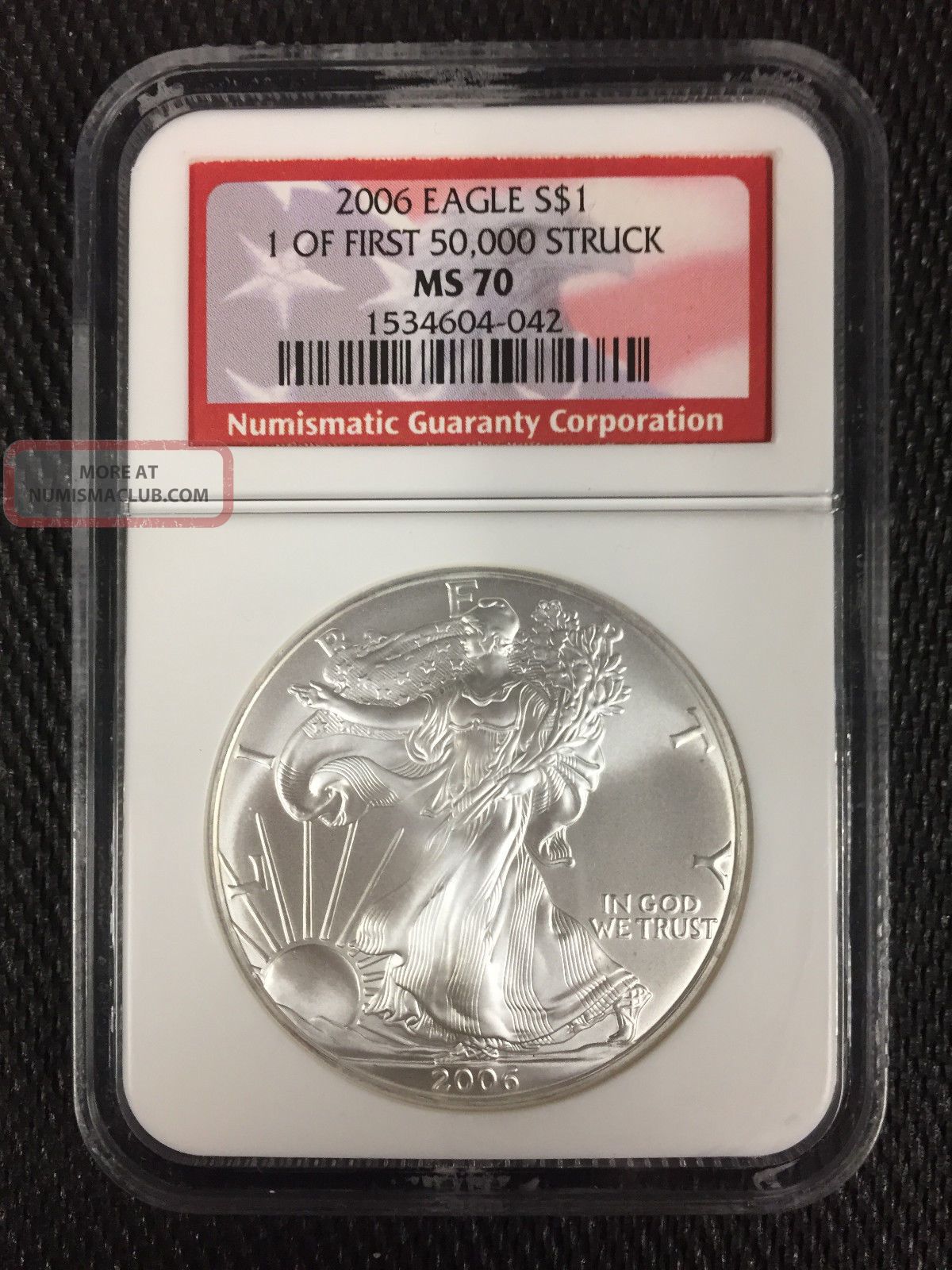2006 Silver Eagle Ms 70 Perfect – 1 Of First 50,  000 Struck – Key Date Silver photo