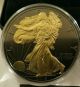 American Eagle Blackout Silver Dollar Ruthenium & 24k Gold Ase Sae W/ Coins photo 1