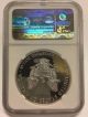 2014 W Ngc Pf 70 Ultra Cameo Mlb Signed Derek Jeter Silver Eagle Dollar $1 Coin Silver photo 2
