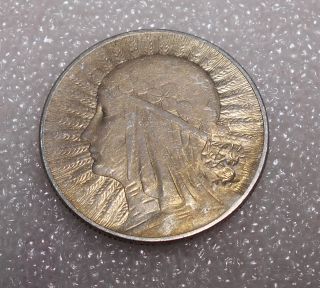Poland 5 Zlotych Silver Coin 1934 Circulated / Queen Jadwiga (3) photo