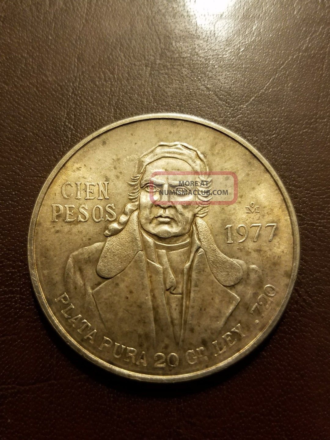 1977 Mexican Silver Cien,  100 Pesos,  20.  0 Grams Mexico photo