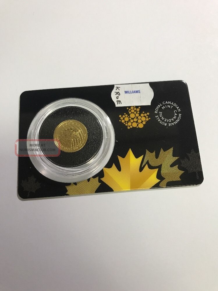 2016 Canada 1/10 Oz Gold Growling Cougar.  99999 Bu In Assay Card Coins photo