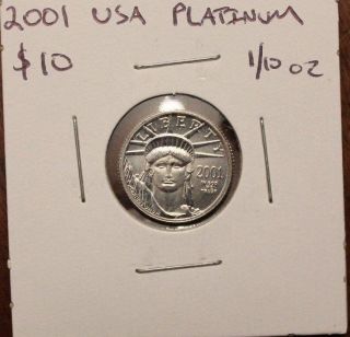 2001 1/10 Oz Platinum American Eagle Coin photo
