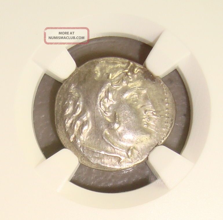 336 - 323 Bc Alexander Iii The Great Ancient Greek Silver Drachm Ngc Au Coins: Ancient photo