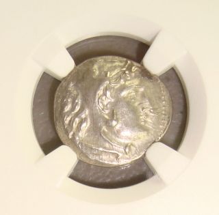 336 - 323 Bc Alexander Iii The Great Ancient Greek Silver Drachm Ngc Au photo