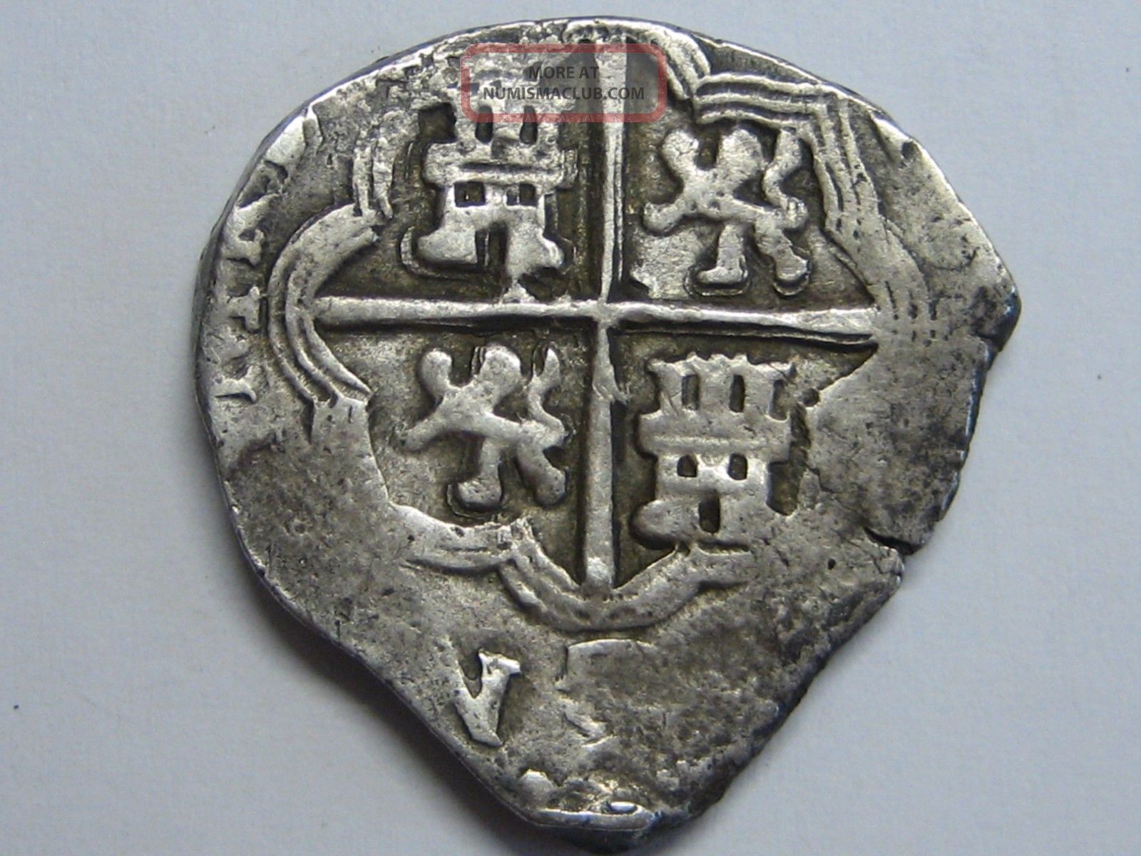 Spanish Colonial 2 Real Cob Philip Century Xvii Silver Coin Spain