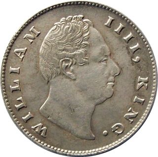 Scarce East India Company 1835 Silver Rupee Coin William Km - 450.  3 Very Fine Vf photo