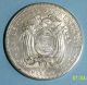 Ecuador 5 Sucres 1943 Mo Almost Uncirculated 0.  7200 Silver 0.  5787 Oz Coin South America photo 1