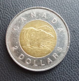 1996 Canadian Two Dollar Coin Toonie Circulated photo