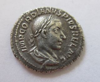 Denar Of Gordianus Iii.  Rv.  Securitas Seated Left photo