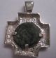 Ancient Widows Mite Coin Aber & Levine Sterling Silver Cross Pendant Coins: Ancient photo 3