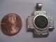 Ancient Widows Mite Coin Aber & Levine Sterling Silver Cross Pendant Coins: Ancient photo 4