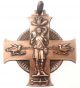The Good Shepherd & Saint Cecilia - Exquisite Antique Bronze Cross Medal Pendant Exonumia photo 1